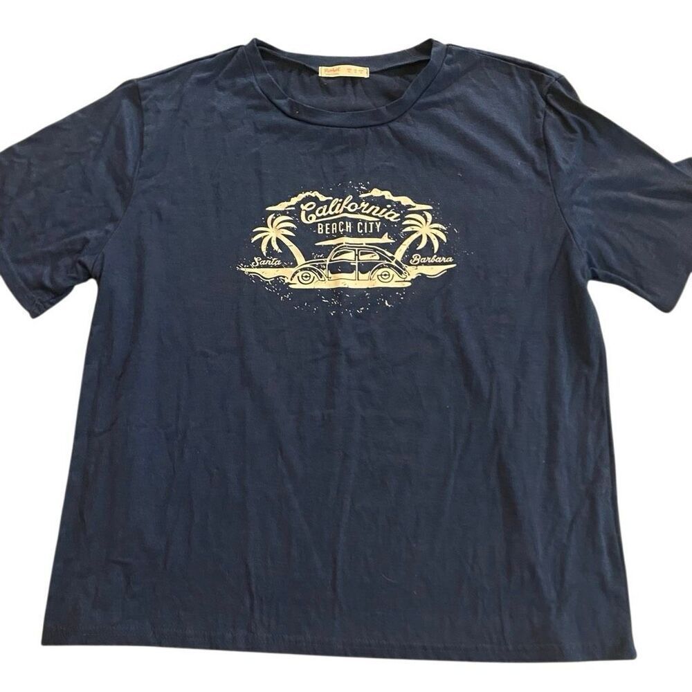 Romwe short sleeve blue XL California beach city